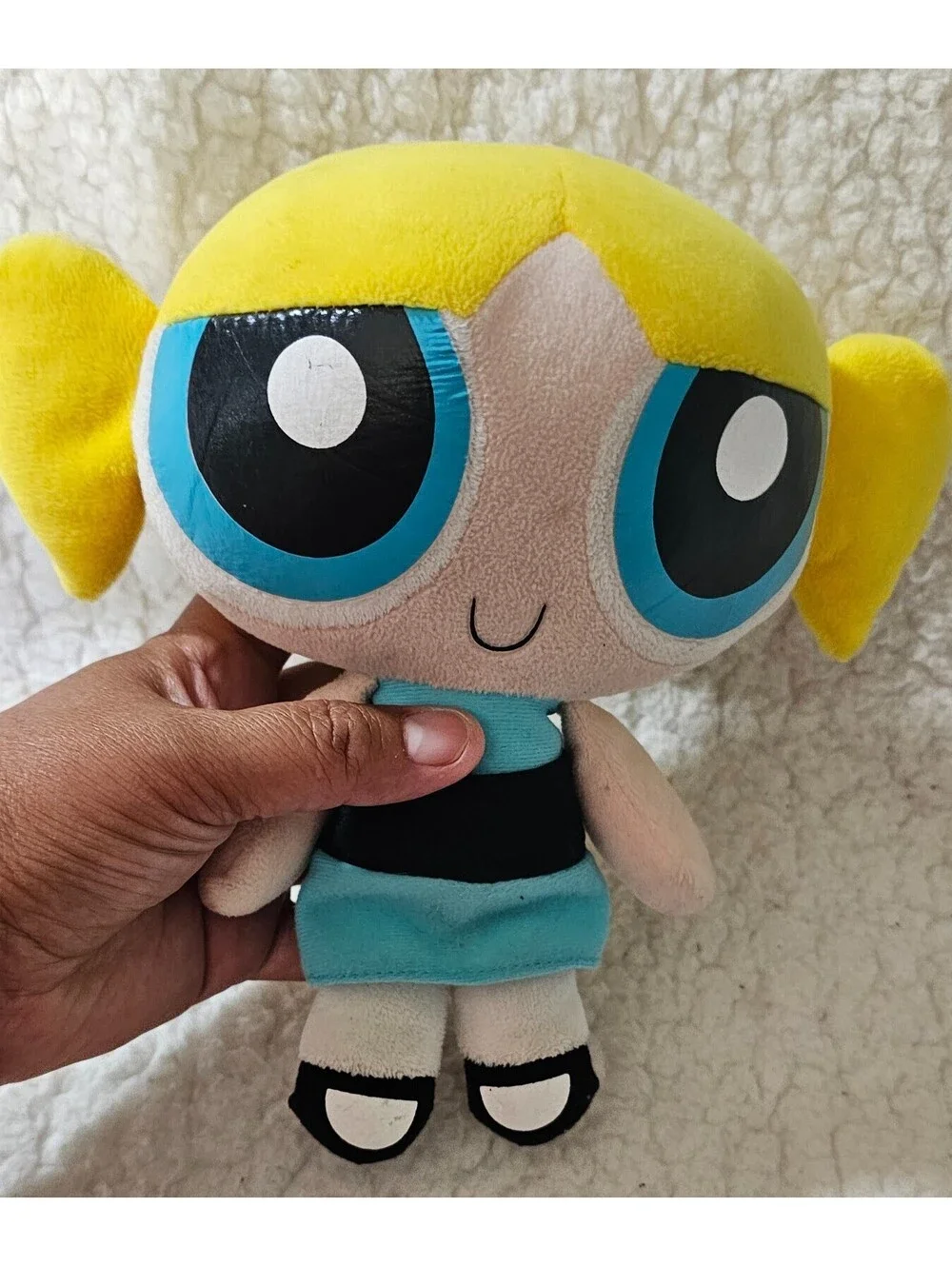 The Powerpuff Girls Bubbles Plush Stuffed Toy Big Eyes & Head 7.5